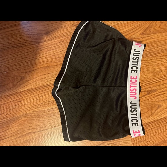 Justice black with white trim shorts sz 10 - Picture 2 of 4